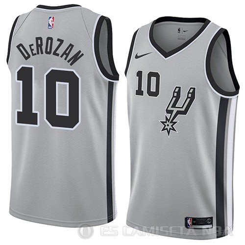 Camiseta Demar DeRozan #10 San Antonio Spurs Statement 2018 Gris - Haga un click en la imagen para cerrar